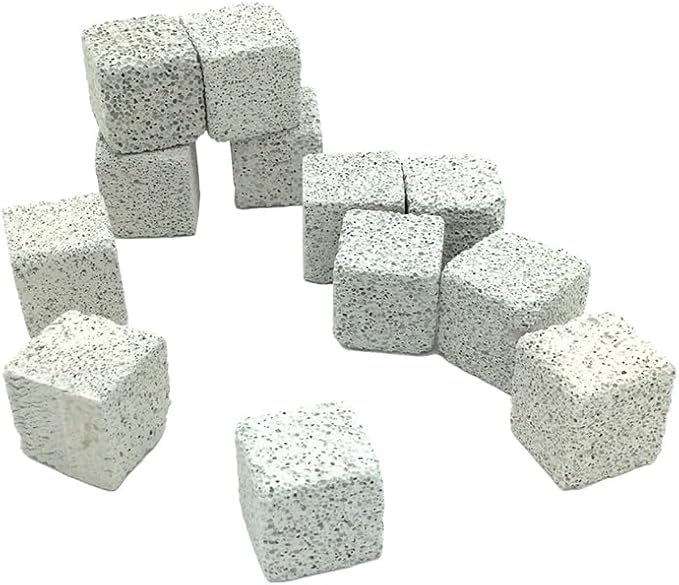 Shelltech Small Animal Lava Bites, Hamster Chew Toys Chew Treats Teeth Grinding Block for Hamster Chinchilla (24 Pieces - Cube)