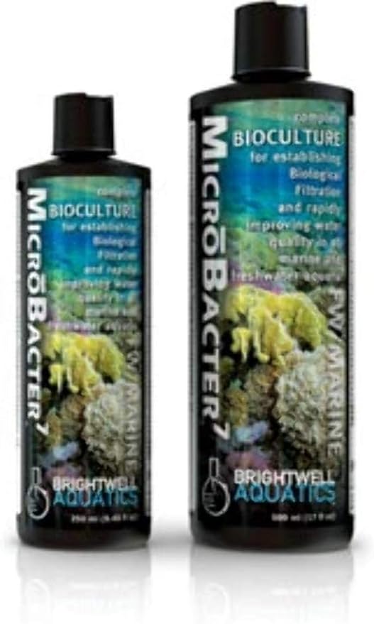 Brightwell Aquatics MicroBacter7 Complete Bioculture for Fish Tank or Aquarium - Populates Biological Filter Media for Saltwater and Freshwater Fish - Aquarium Water Treatments, 67.6 fl oz
