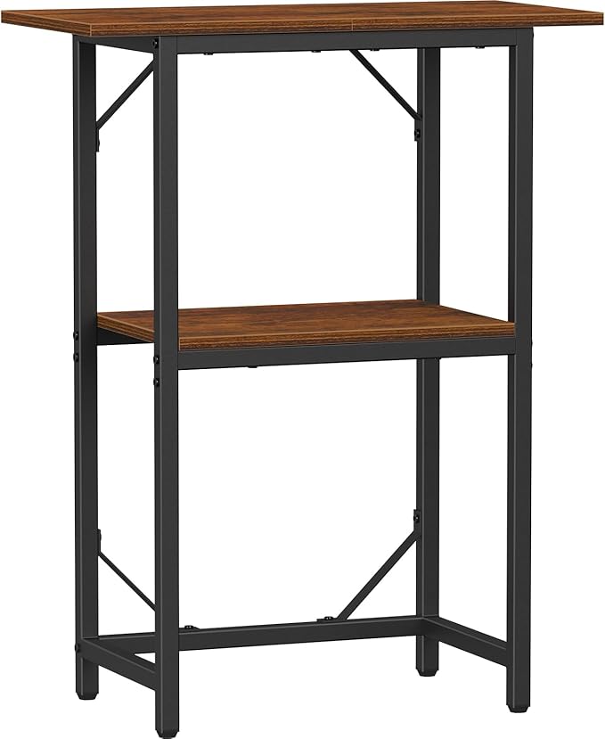 Snughome 10-20 Gallon Fish Tank Stand, Aquarium Stand 2-Tier Storage Shelves, Heavy Duty Terrarium Stand for Home Office Fish Tank Shelf, 24" L x 11.81" W x 30.71" H, Rustic Brown