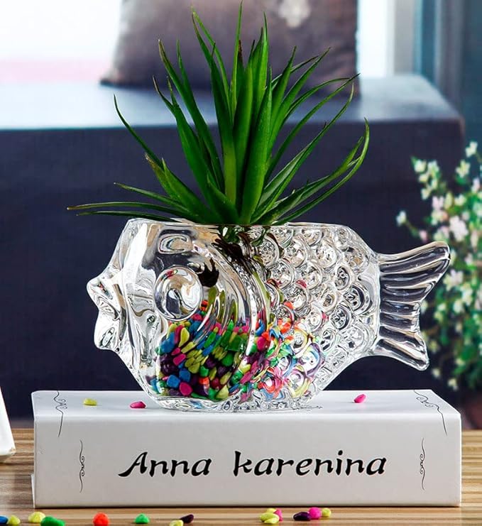 Fish Glass Bowl Multipurpose Living Room Turtle Tank Office Decoration Craft Ornaments Hydroponic Plant Utensils for Office,Living Room,Party,Restaurant
