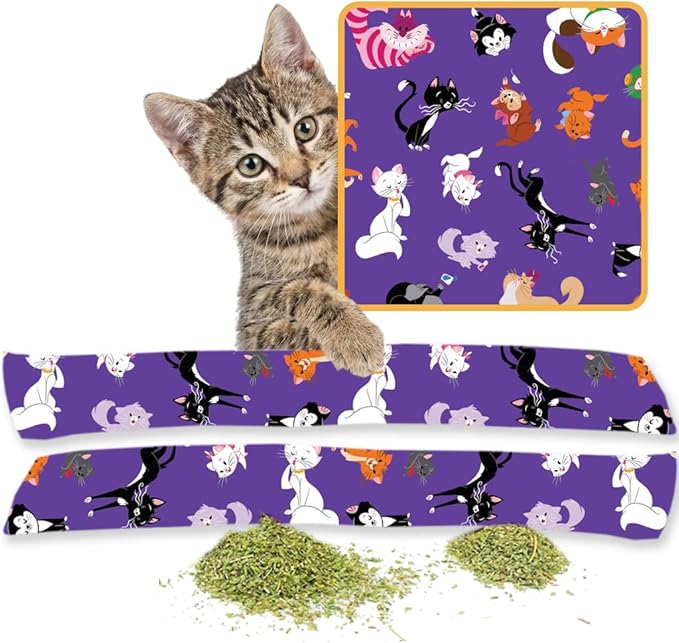 Catnip Kicker Toys โ 15" Set of 2, Durable Cat & Kitten Kick Sticks, 100% Fresh Catnip. Made in USA. Encourages Exercise & Play for Cats of All Breeds. Interactive Catnip Toy (Purple Meows)