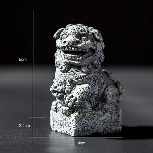 Smoothedo-Pets Fish Tank Decorations Aquarium Decoration Mini/Pair Size Ornaments Accessories Fish Hides Asian Garden FengShui Beast Dog Mini