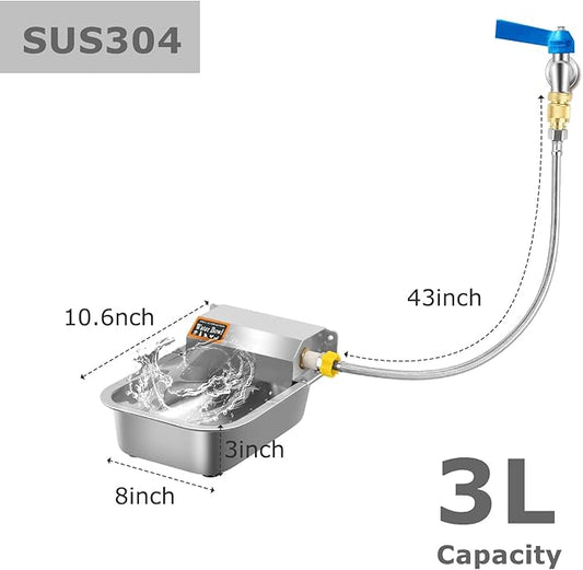 Automatic Water Dispenser for Dog,Heavy Duty Stainless Steel Water Bowl Dispenser,3L Water Feeder for Horse,Dog,Cat and Other Livestock