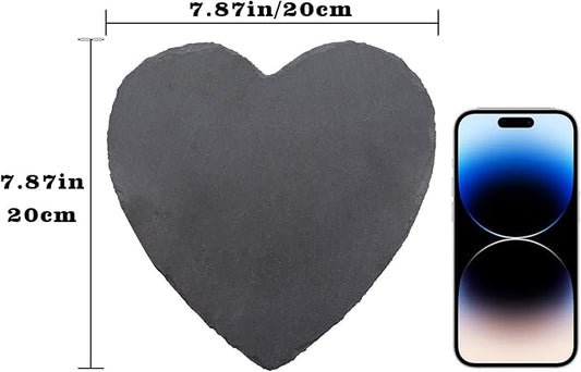 Turtle Tank Accessories, Heart-Shaped Slate Tile for Reptiles, Natural Rock Platform for Feeding & Basking, Aquarium Decor for Bearded Dragon, Tortoise, Gecko, Snake, Chameleon