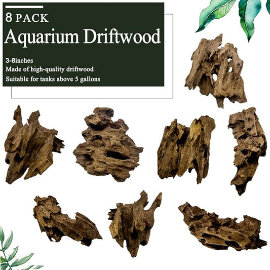 Hamiledyi Natural Driftwood for Aquarium Decor Sinkable Reptile Wood Branches Fish Tank Log Habitat Decorations Terrarium Ornament Assorted