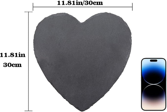 Turtle Tank Accessories, Heart-Shaped Slate Tile for Reptiles, Natural Rock Platform for Feeding & Basking, Aquarium Decor for Bearded Dragon, Tortoise, Gecko, Snake, Chameleon, and Other Reptile