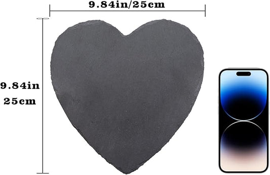 Turtle Tank Accessories, Heart-Shaped Slate Tile for Reptiles, Natural Rock Platform for Feeding & Basking, Aquarium Decor for Bearded Dragon, Tortoise, Gecko, Snake, Chameleon