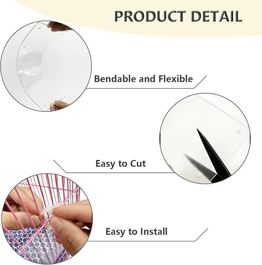 18PCS Pet Cage Guard, Rabbit Urine Guard, 13.8" x 5.9" Pet Cage Edge Liner with 180PCS Ties for Rabbit, Guinea Pig, Hamster, Chinchilla, Hedgehog, Ferret, Bunny