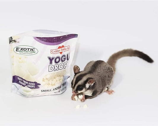 Yogu Drops - All Natural Healthy Yogurt Treat - for Sugar Gliders, Prairie Dogs, Monkeys, Squirrels, Guinea Pigs, Rabbits, Chinchillas, Rats, Marmosets, Degus & Other Small Pets (5.5 oz.)