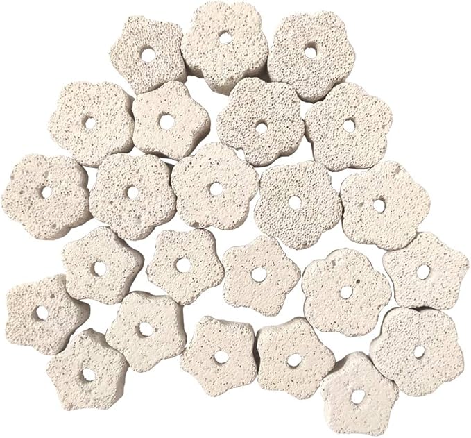 Shelltech Small Animal Lava Bites, Hamster Chew Toys Chew Treats Teeth Grinding Block for Hamster Chinchilla (24 Pieces - Flower)
