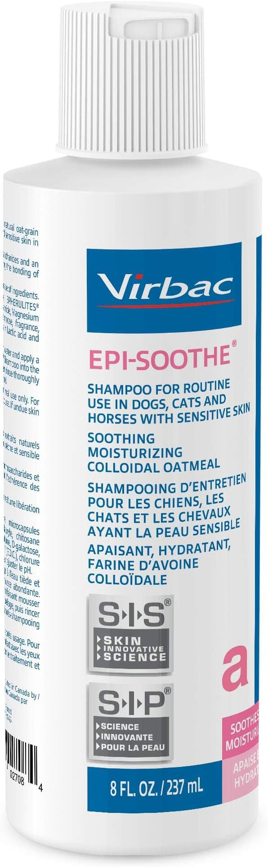 Virbac Epi-Soothe Pet Shampoo For Dogs, Cats & Horses (8 oz) - For Dry or Sensitive Skin
