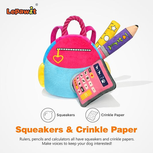 Hide and Seek Dog Toys, Squeaky Interactive Puzzle Dog Toys for Boredom and Stimulation, Dog Enrichment Toys with Rope for Small and Medium Dogs