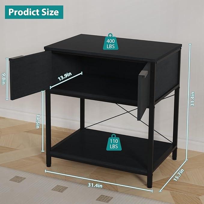TFK 20-29-37 Gallon Fish Tank Stand, Aquarium Stand with Cabinet Storage for Aquarium Stand, Cabinet for Fish Tank Accessories Storage, Heavy Duty Tank Stand for Home Office Turtle Reptile Tank Stand