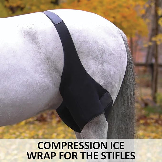 Dura-Tech Stifle Ice Wraps for Horses | Comprehensive Equine Relief | Optimal Compression & Comfort | Reusable Gel Inserts | Essential for Training & Arthritis