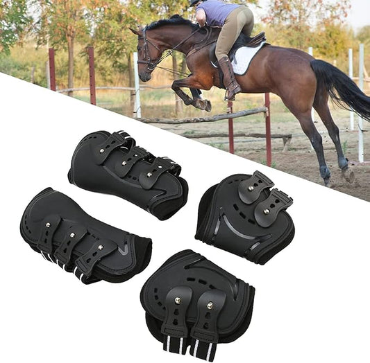 Zerodis Horse Boots, Lightweight Horse Tendon Boots Breathable Wearproof Fetlock Boots with Adjustable Buckle Brace Guard Boots for Horse Boots Pairs of 2 (Large)