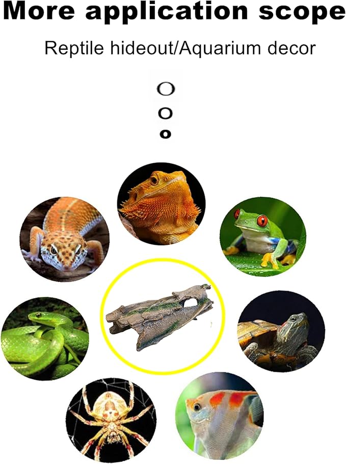 Beard Dragon,Lizard and Reptile Hide,Fish Tank Accessories Hides,Aquarium Decor for Betta Fish,Shrimp,Hermit Crabs,Spiders,Mice,Leopard Geckos,Toads and Frogs (Brown, Small)