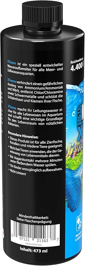 MICROBE-LIFT XTA16 Xtreme Water Conditioner Treatment for Aquariums and Fish Tanks, 16 Ounces