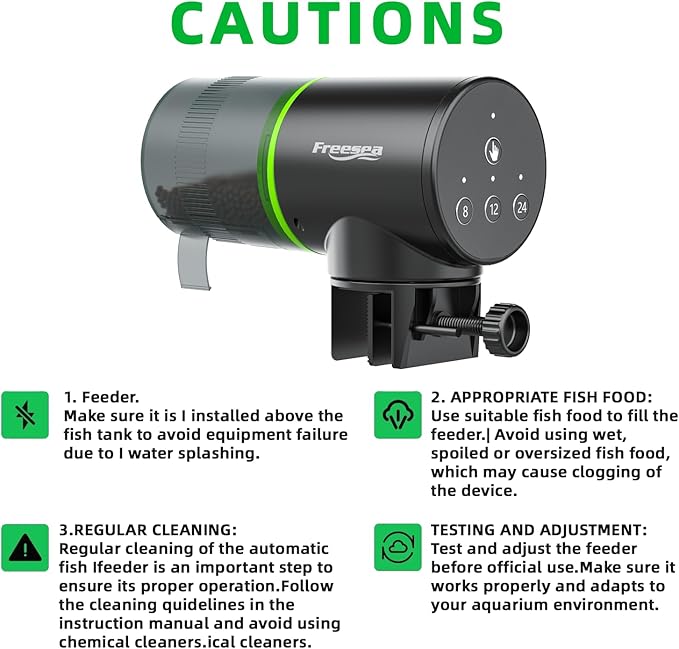 FREESEA Automatic Fish Feeder for Aquarium: Vacation Food Dispenser with Timer for Betta Tank