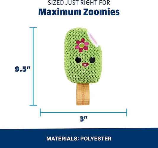 Barkbox BARK Consuela The Cactus Pop – 2-in-1 Summer Plush Dog Toy with Squeaker & Crinkle Layers – Interactive Ice-Cream-Themed Dog Toy for Puppies & Large Dogs