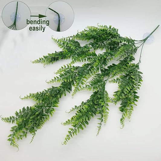 Reptile Plants for Bearded Dragon Tank Accessories, Terrarium Plant Artificial Decor for Snake Cage, Fake Plant for Leopard Gecko Habitat, Lizard Chameleon Ball Pythons (Group BN)