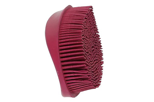 Grewal Equestrian Oval Face Grooming & Bathing Curry Brush for Horses, Dogs, Cats, & Other Pets - Very Soft Bristles (Pink)