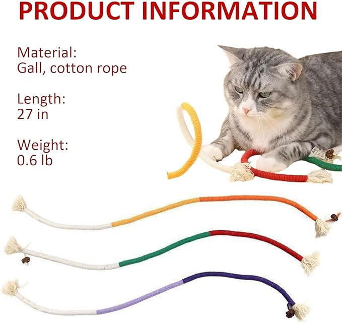 Celery Pet Cat Chew Rope, Catnip-Infused Organic Cotton Chew Rope Toys for Cats, Soft & Safe Dental Chew Toys, Self-Play & Teeth Cleaning for Cats (Mix)