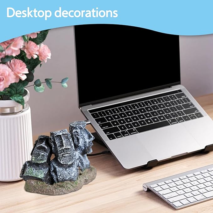 Easter Moai Statue Aquarium Decor – terrariums and Reptile Boxes Tabletop or Office Decoration