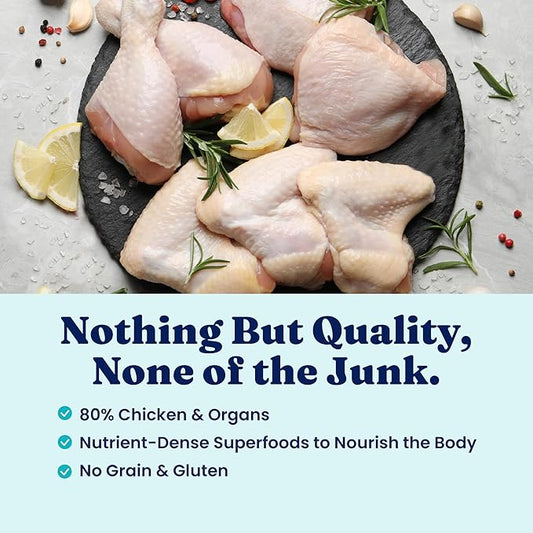 Solid Gold Air Dried Dog Food Toppers for Dry Food - Healthy Dog Treats w/Real Chicken & Superfoods - Serve as a Complete Meal, Topper or Treats - Supports Muscle Growth, Immunity & Digestion - 4oz