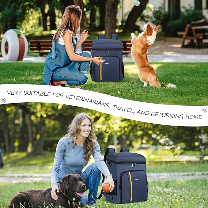 ANILD Dog Travel Backpack - Airline Approved Double-layer Pet Travel Bag Accessories with 2 Food Storage Bag and 2 Foldable Silicone Bowls for Hiking & Camping
