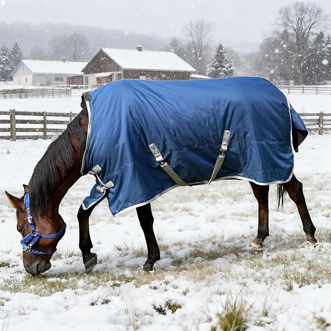 Winter 1200D Premium Turnout Horse Blanket,Medium Weight Waterproof Blanket