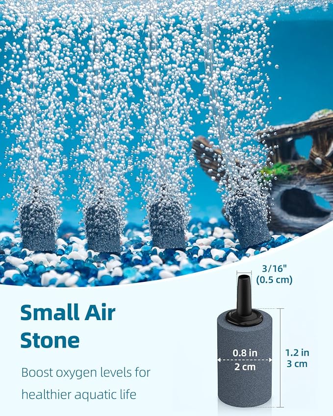 Pawfly 100 Feet Fish Tank Airline Tubing, Aquarium Tubing, Aquarium Air Pump Accessories Kit with Check Valves, Air Stones, Air Control Valves, Suction Cups and Connectors