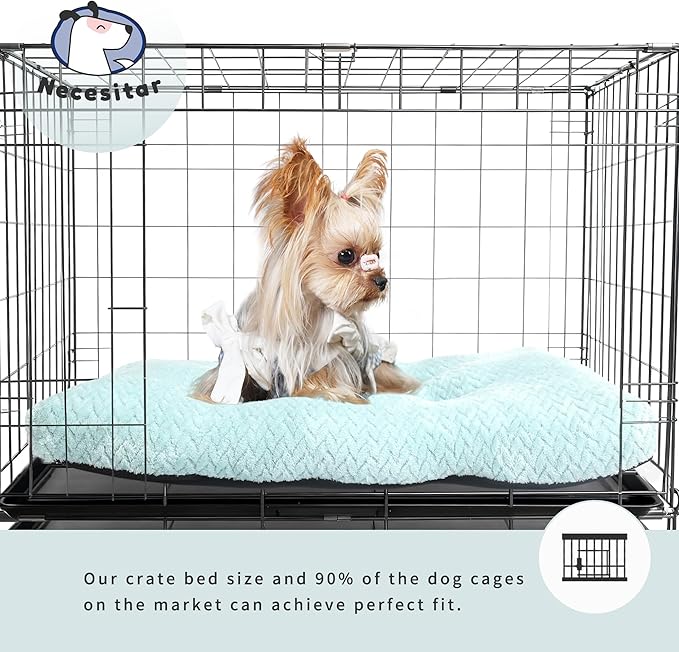Dog Bed for Small Dogs Crate Washable 22 inch Dog Mats for Sleeping,Up to 15 lbs Soft and Fluffy Sage Green S