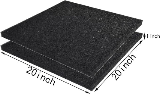 Hipanda 2 Pack Aquarium Bio Filter Sponge Pad 20"x20"x1",50PPI, Bio Filter Media Foam Pad Sponges, Cut-to-Size Open Cell Foam Sheet for Fish Tank