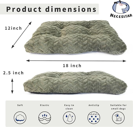 Cat Bed for Indoor Cats Washable Pillow Bed for Cages 18 inch Small Dog Bed Anti-Slip Waterproof Warming Cozy Soft Pet Puppy Olive Green