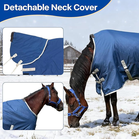 Winter 1200D Premium Turnout Horse Blanket,Medium Weight Waterproof Blanket