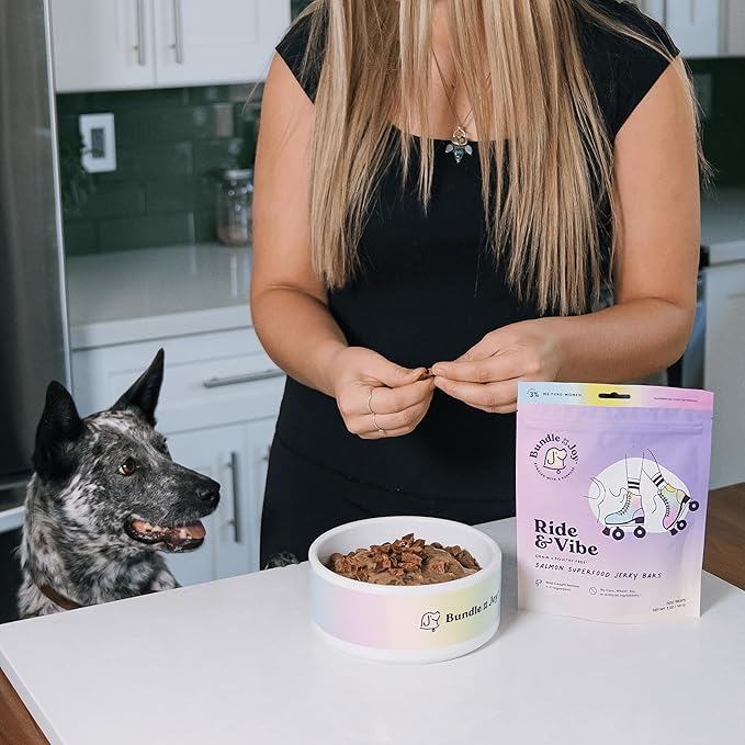 Bundle x Joy Ride & Vibe Salmon Jerky for Dogs - 5 Oz Bag, Natural Superfood - Corn, Poultry, Soy & Grain Free Salmon Dog Treats Made in USA Only