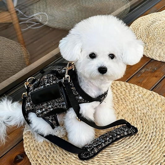 Dog Lift Harness Backpack for Small Dogs, Adjustable Straps Dog Sling Carrier for Hiking, Travel, Outdoor – Black Large