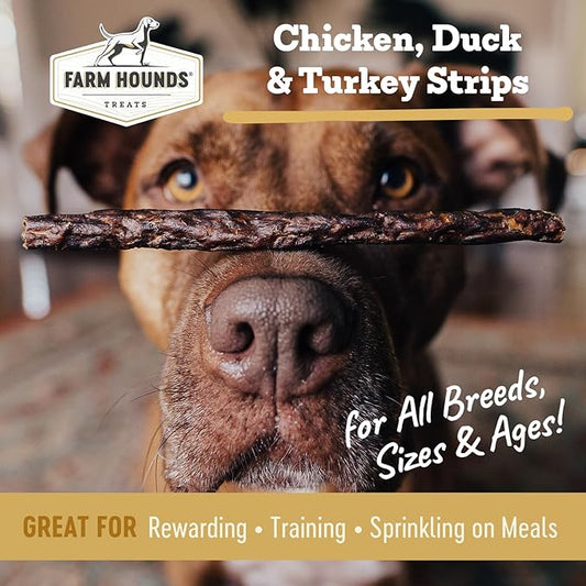 Farm Hounds - Bundle Gizzards - Premium Chicken, Duck, & Turkey Jerky for Dogs - from 100% Humanely Raised - Break-to-Size - Great for Training & Treats - No Added Fillers - Made in USA - 3 Pack