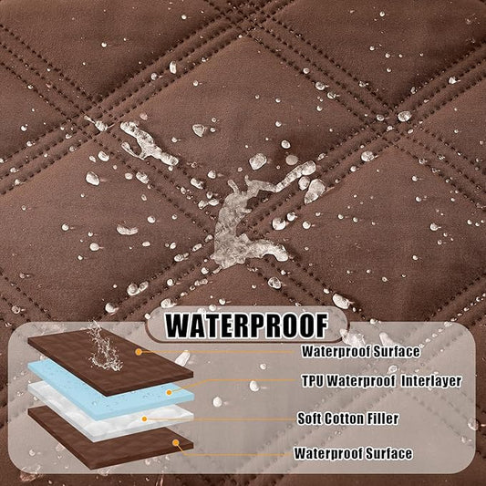 Smiry Waterproof Dog Bed Cover Blanket 40x50, Soft Reversible Pet Blanket, Washable Leakproof Cats Dogs Couch Cover for Sofa, Couch, Furniture, Lattice, Brown/Brown