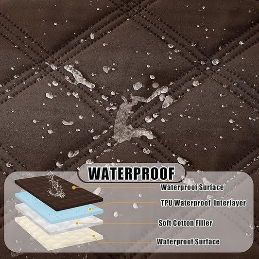 Smiry Waterproof Dog Bed Cover Blanket 30x53, Soft Reversible Pet Blanket, Washable Leakproof Cats Dogs Couch Cover for Sofa, Couch, Furniture, Lattice, Chocolate/Beige