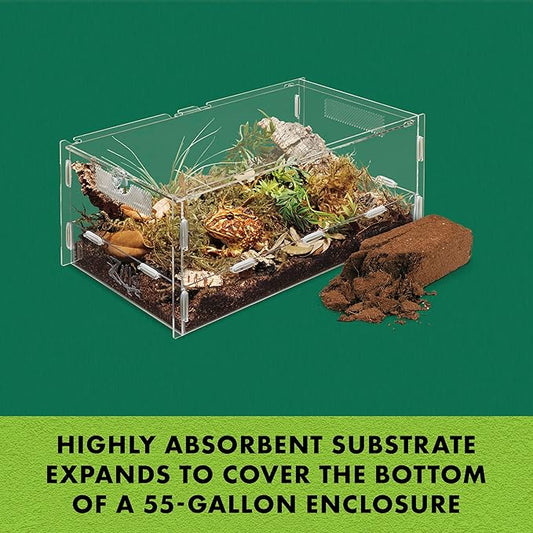 Zilla Coconut Husk Brick, Organic Bedding for Reptiles, Made with 100% Coconut Fiber, Ideal for Tropical Habitats and Egg Incubation (Pack of 2)