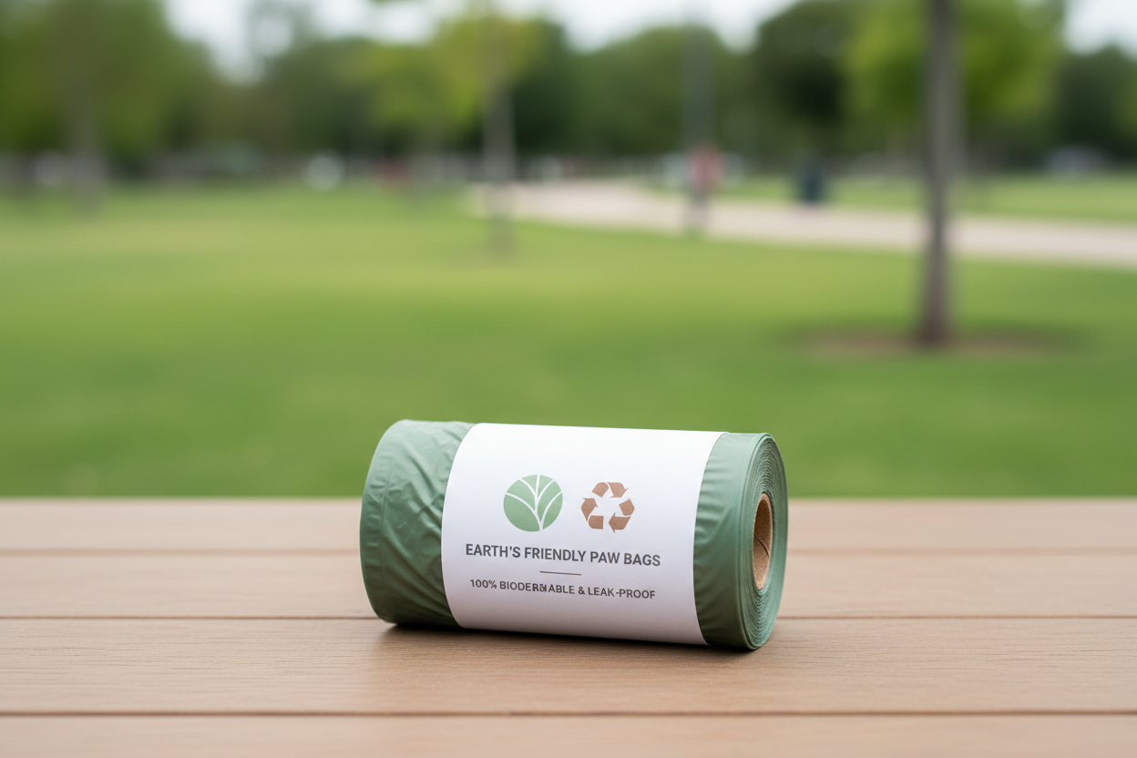 Eco-friendly leak-proof dog waste bags designed for safe, hygienic, and convenient clean-up during walks.