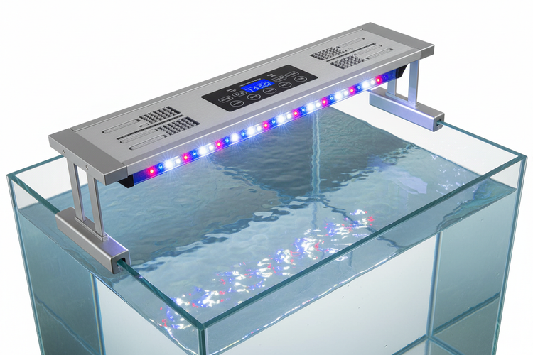 High-performance LED aquarium lighting system with full-spectrum output, adjustable modes, and energy-efficient design for freshwater, saltwater, and planted tanks.