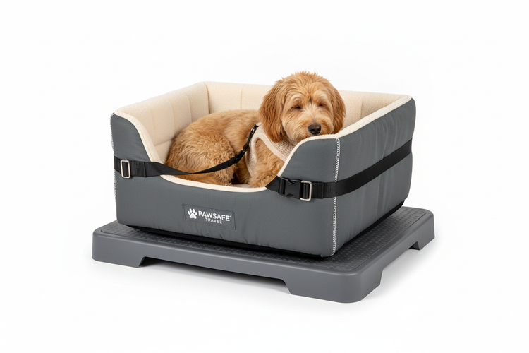 Safety-focused dog booster car seats with elevated design, anti-slip support, and secure harness system for stress-free travel.