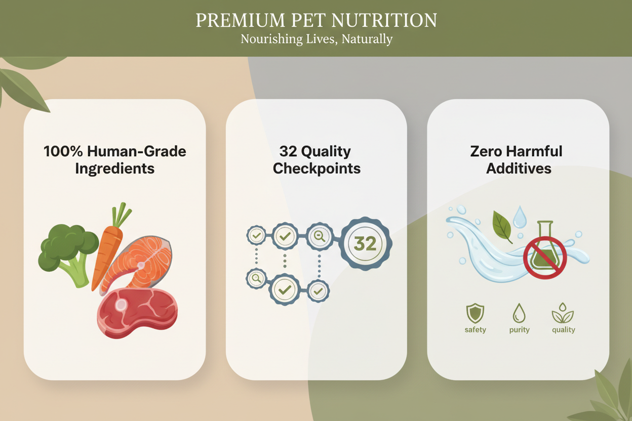 100% Human-Grade Ingredients32 Quality CheckpointsZero Harmful Additives