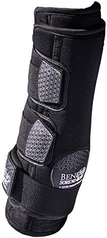 BENEFAB Therapeutic Smart HIND QuickWrap | 1 Pair/2PCS Wraps with Far-Infrared Technology & Magnetic Therapy Stable or Shipping Boot Prevent Injuries Reduce Pain Stiffness Black
