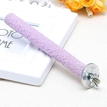 1Pc Color Random Bird Perch Stand Toy Wood Parrot Perch Stand Grinding Claw Sticks Sanded Surface Cage Toy for Parakeets Finches Parakeet Toys