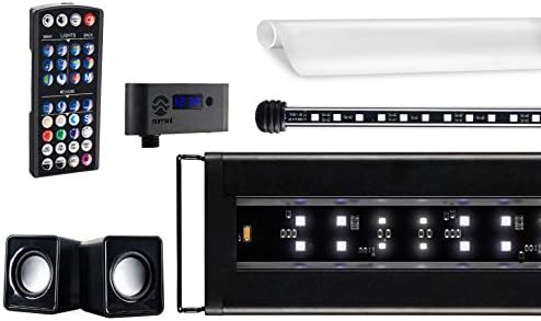 CURRENT USA 48-60" Inch Serene Aquarium Visual and Audio Aquatic Experience Kit with LED Aquarium Light, LED Background Light, Frosted Background Film & Speaker for Fish Tank (4027)