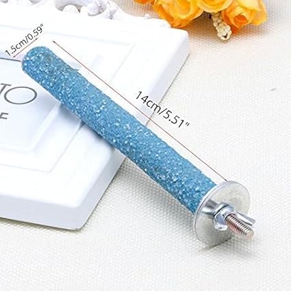 1Pc Color Random Bird Perch Stand Toy Wood Parrot Perch Stand Grinding Claw Sticks Sanded Surface Cage Toy for Parakeets Finches Parakeet Toys