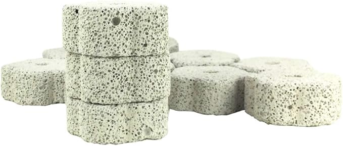 Shelltech Small Animal Lava Bites, Hamster Chew Toys Chew Treats Teeth Grinding Block for Hamster Chinchilla (12 Pack - Flower)